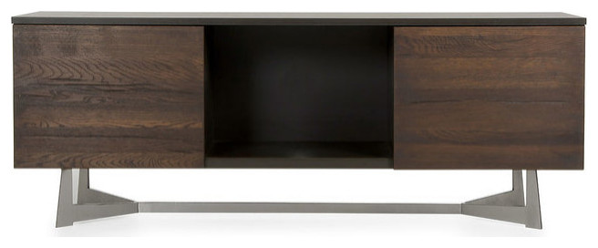 Millicent Modern Dark Aged Oak Tv Stand   Midcentury   Entertainment Centers And Tv Stands   by V.S.D Furniture  Houzz