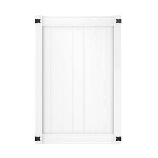 Veranda Pro Series 4 ft. W x 6 ft. H White Vinyl Woodbridge Privacy Fence Gate 118677