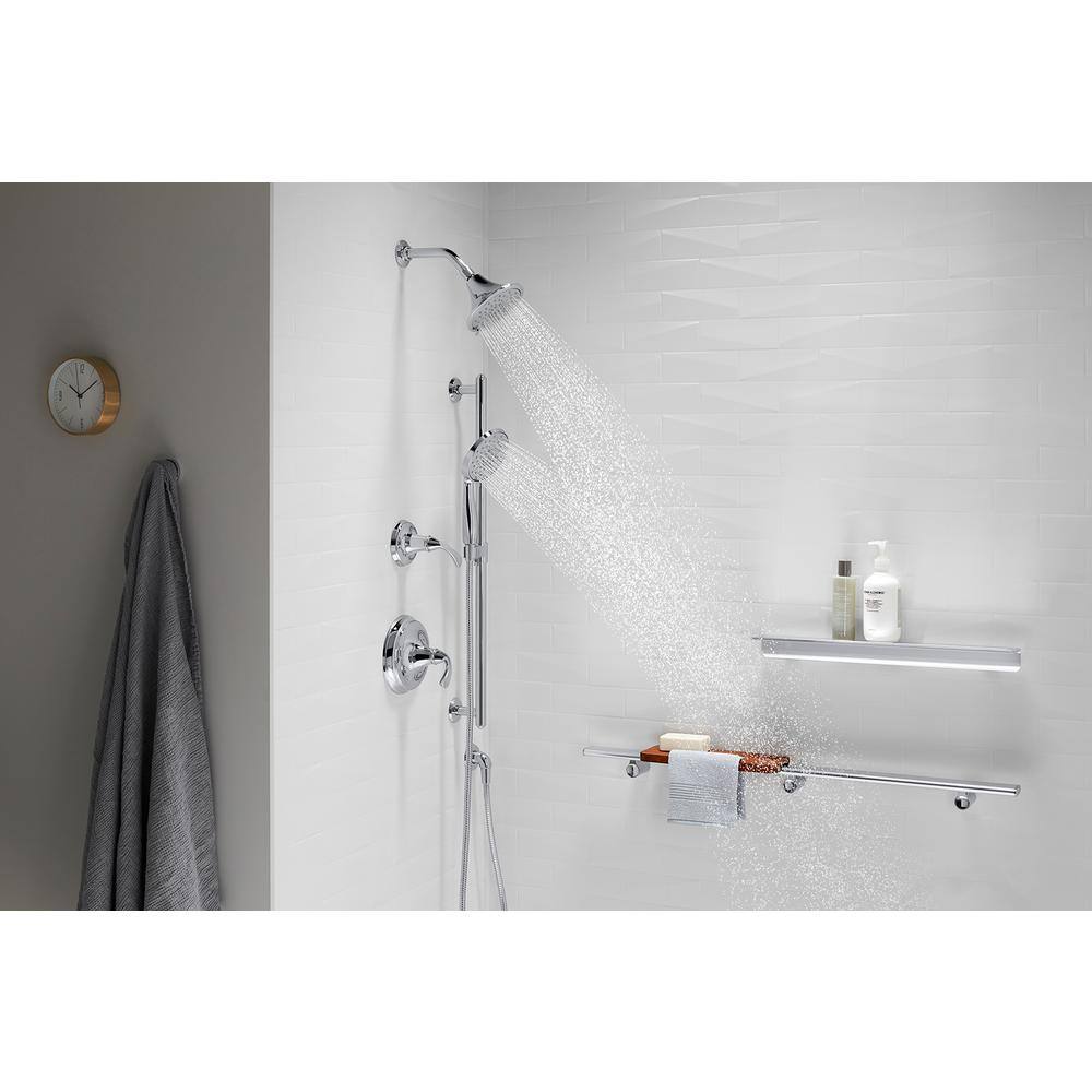 KOHLER Forte 3-Spray 5.5 in. Single Wall Mount Fixed Shower Head in Polished Chrome K-22169-CP