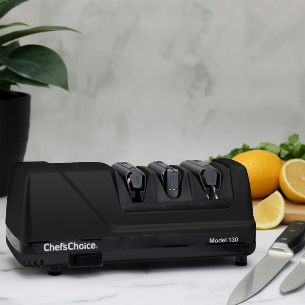 Chef x27 schoice Model 130 Edgeselect Professional Electric Knife Sharpener For Straight Edge And Serrated Knives In Black 0130501