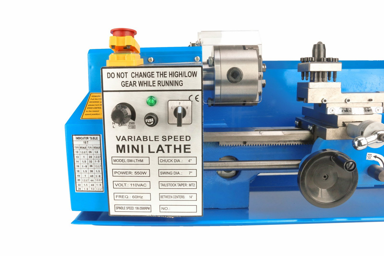 Erie Tools 550W 7 x 14 Bench Top Digital Readout Mini Metal Lathe