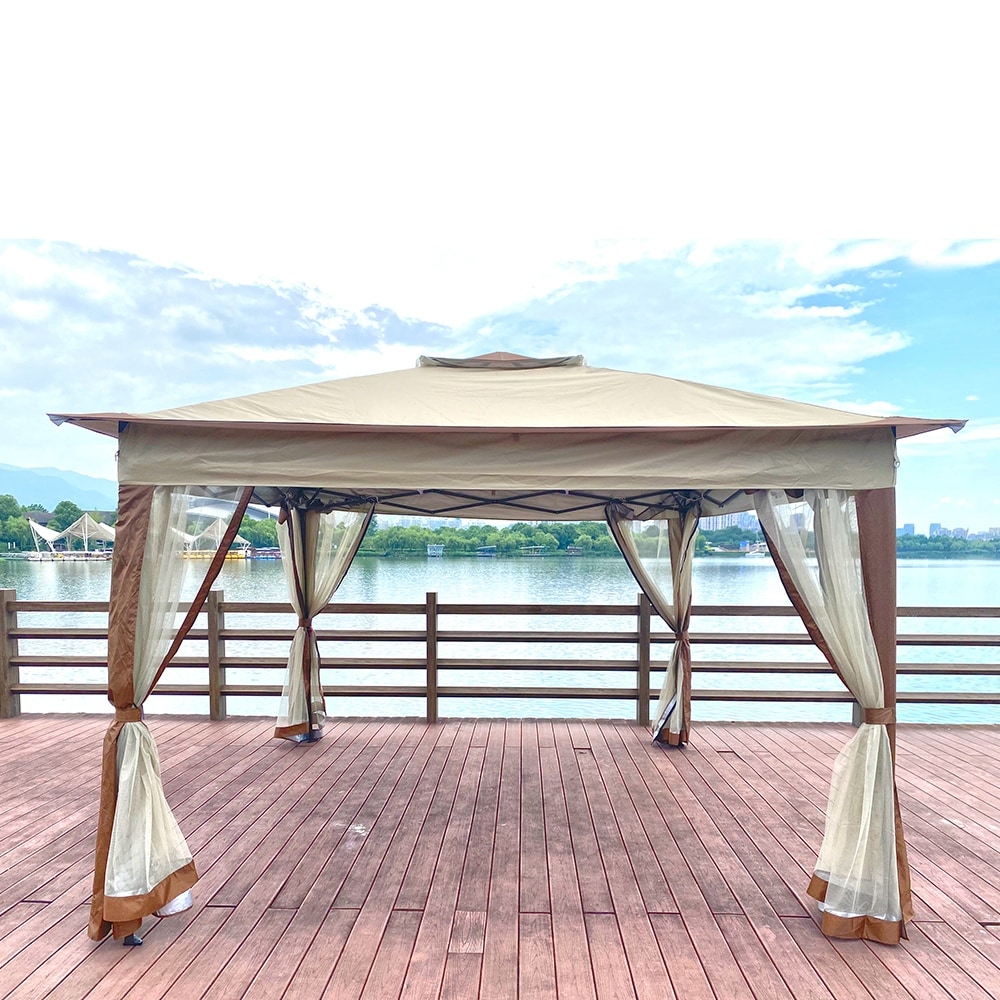 Gazebo with Removable Zipper Netting  2 Tier Soft Top Event Tent