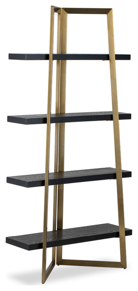 Black 4 Shelf Wooden Bookcase  Liang  ampEimil Andaz   Contemporary   Bookcases   by Oroa   Distinctive Furniture  Houzz