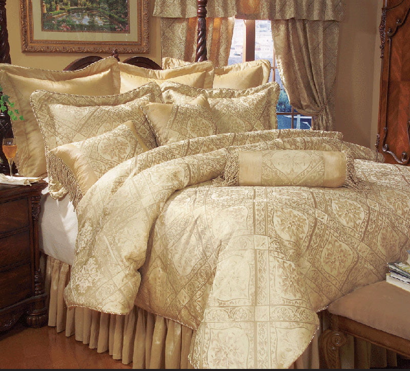 9 Piece Gold Imperial Comforter Set