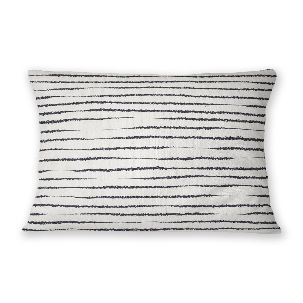 REVEAL IVORY   BLACK IndoorOutdoor Lumbar Pillow By Kavka Designs