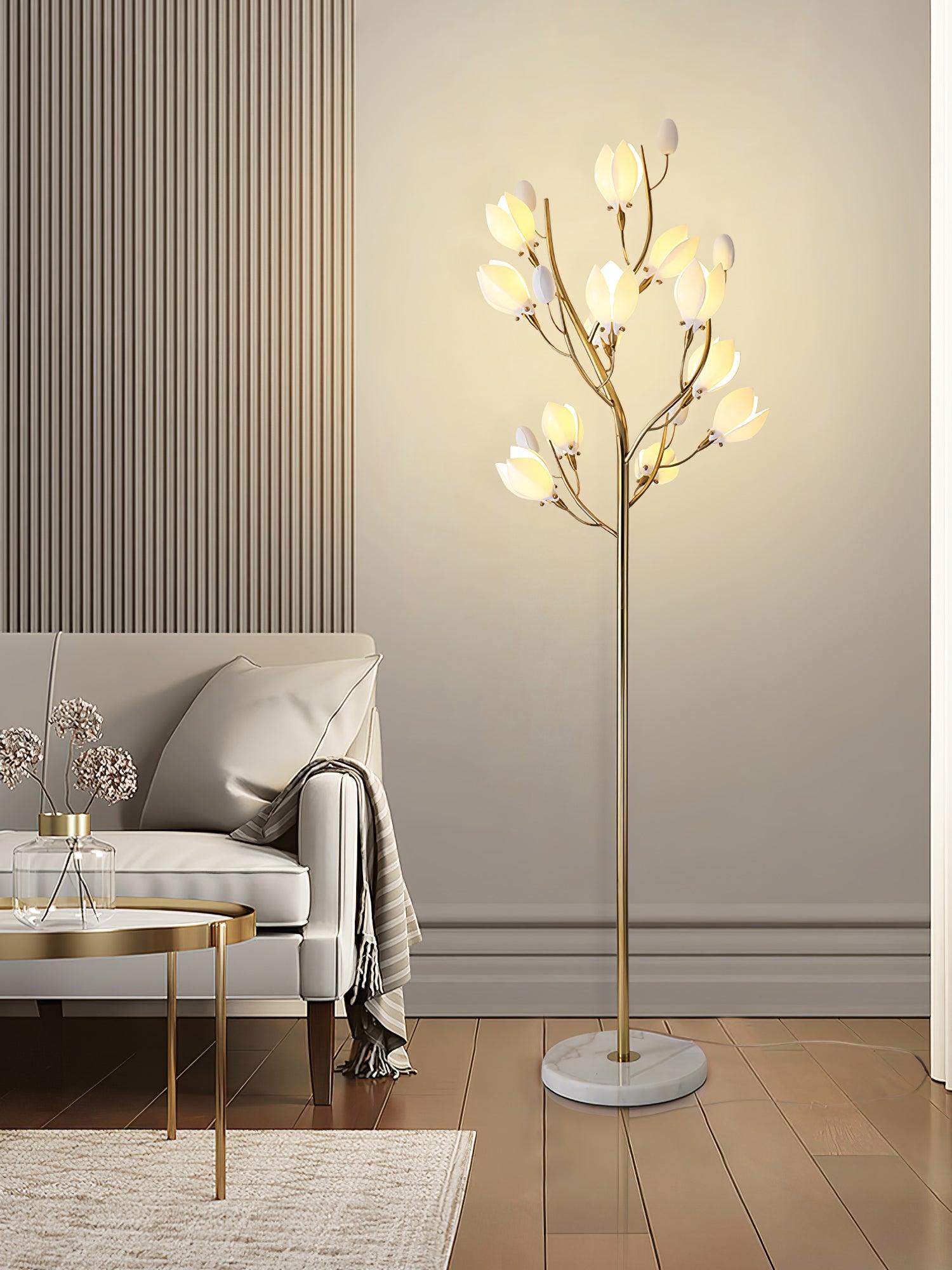 Porcelain Magnolia Floor Lamp