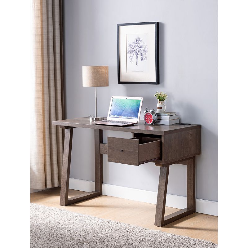 FC Design Walnut Oak Home Office Desk with Side Drawer