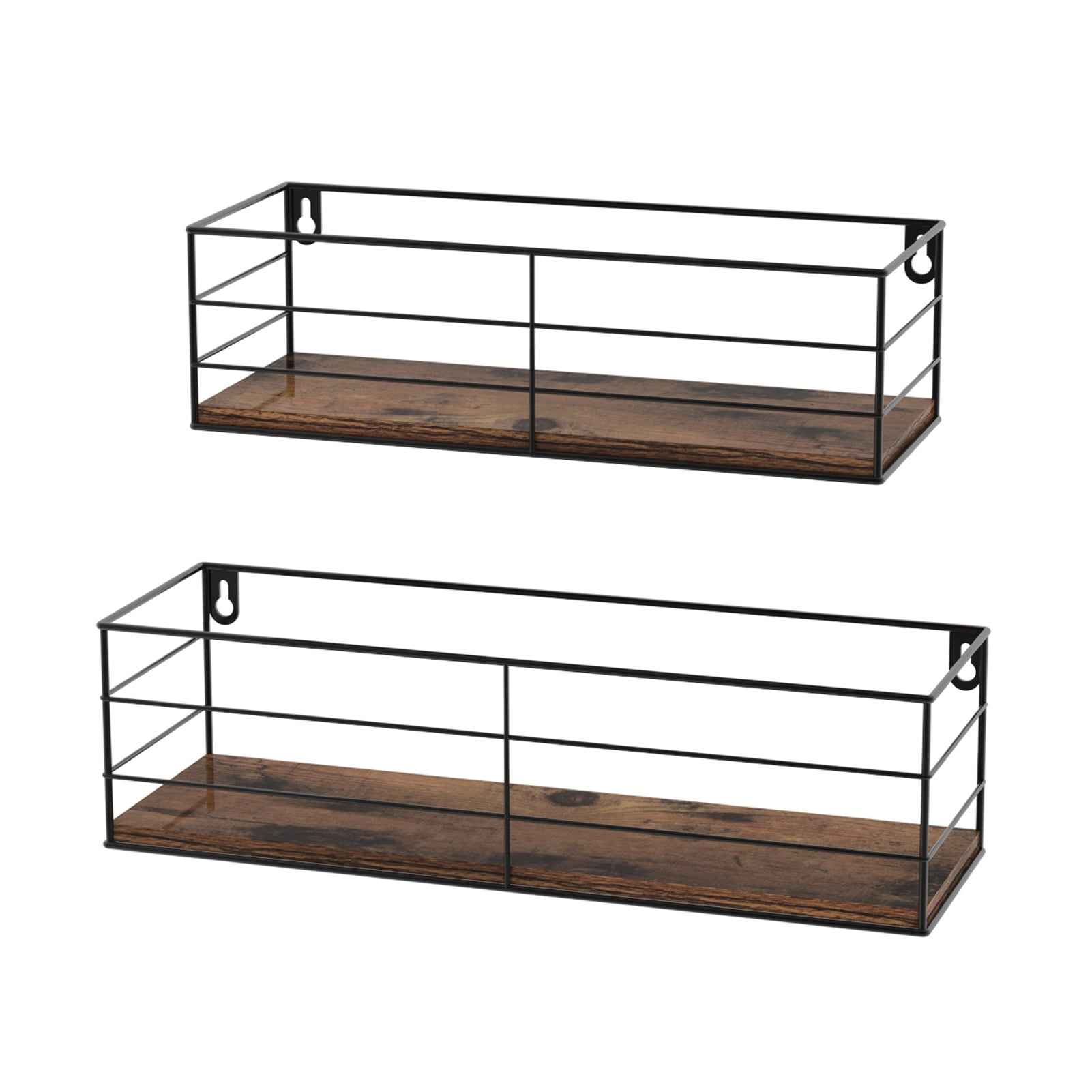 EYMPEU 2 Pack Wall Shelves, Rustic Floating Shelf Set Wall Mounted for Livingroom, Kitchen, Bedroom, Bathroom, Office