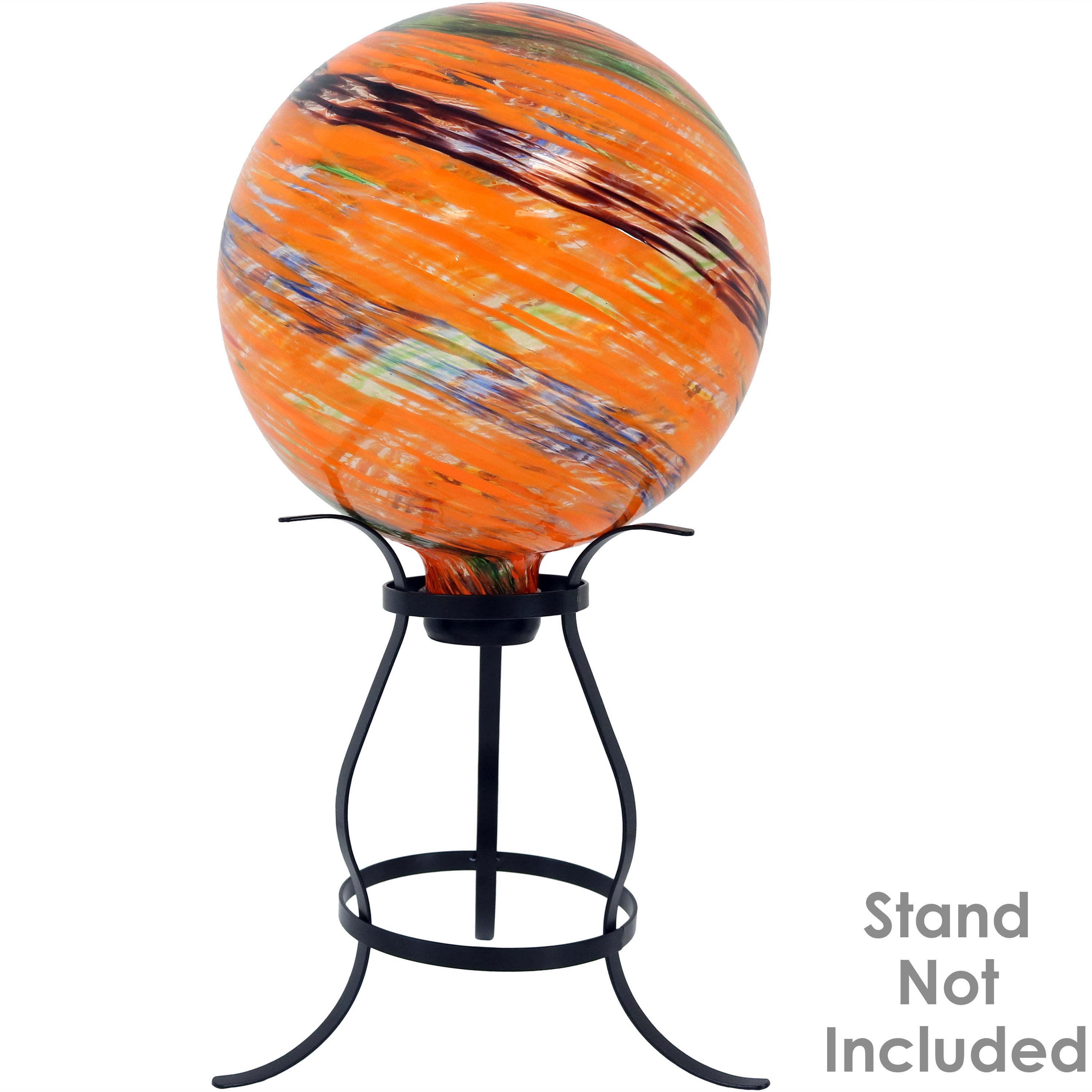 Sunnydaze Indoor/Outdoor Gazing Globe Glass Garden Ball for Lawn, Patio or Indoors - 10" Diameter - Sunset Sky