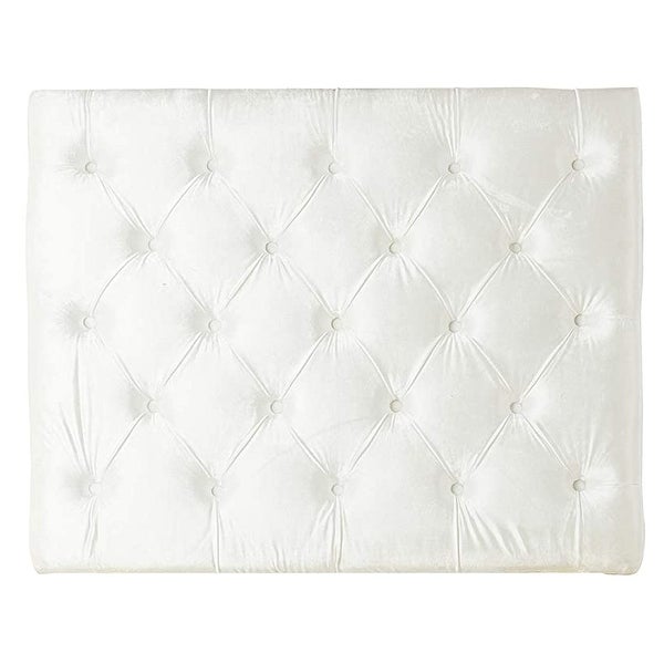 Tufted Velvet Plush College Dorm Headboard - White - - 28179527