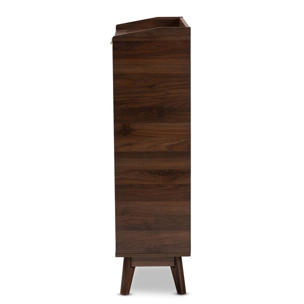 Mid-Century Modern 5-Shelf Wood Shoe Cabinet - - 28560704