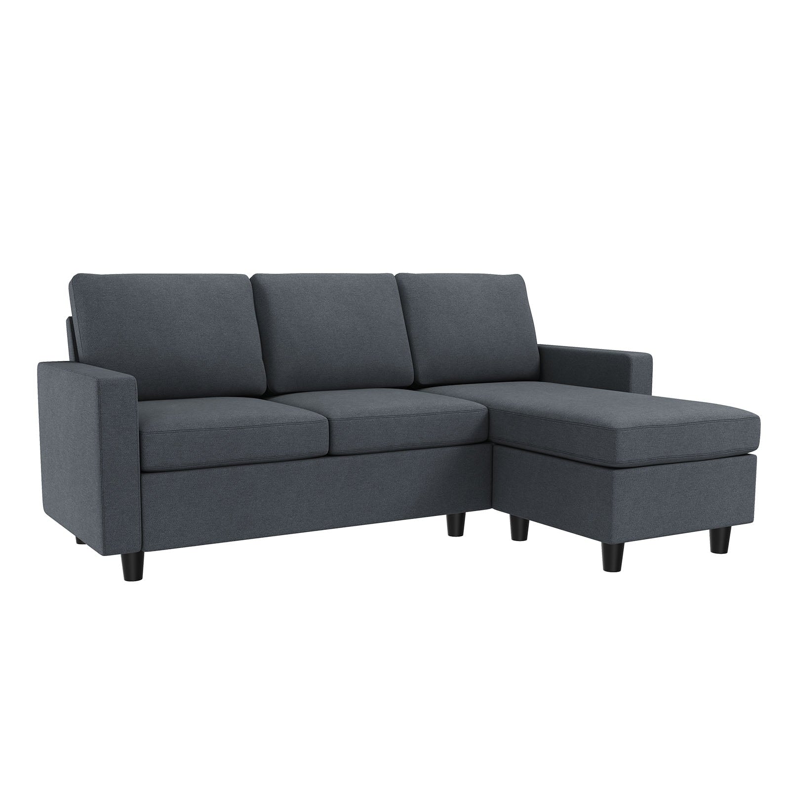 HONBAY Reversible Sectional Apartment Sofa L-Shaped Couch for Living Room, Bluish Gray