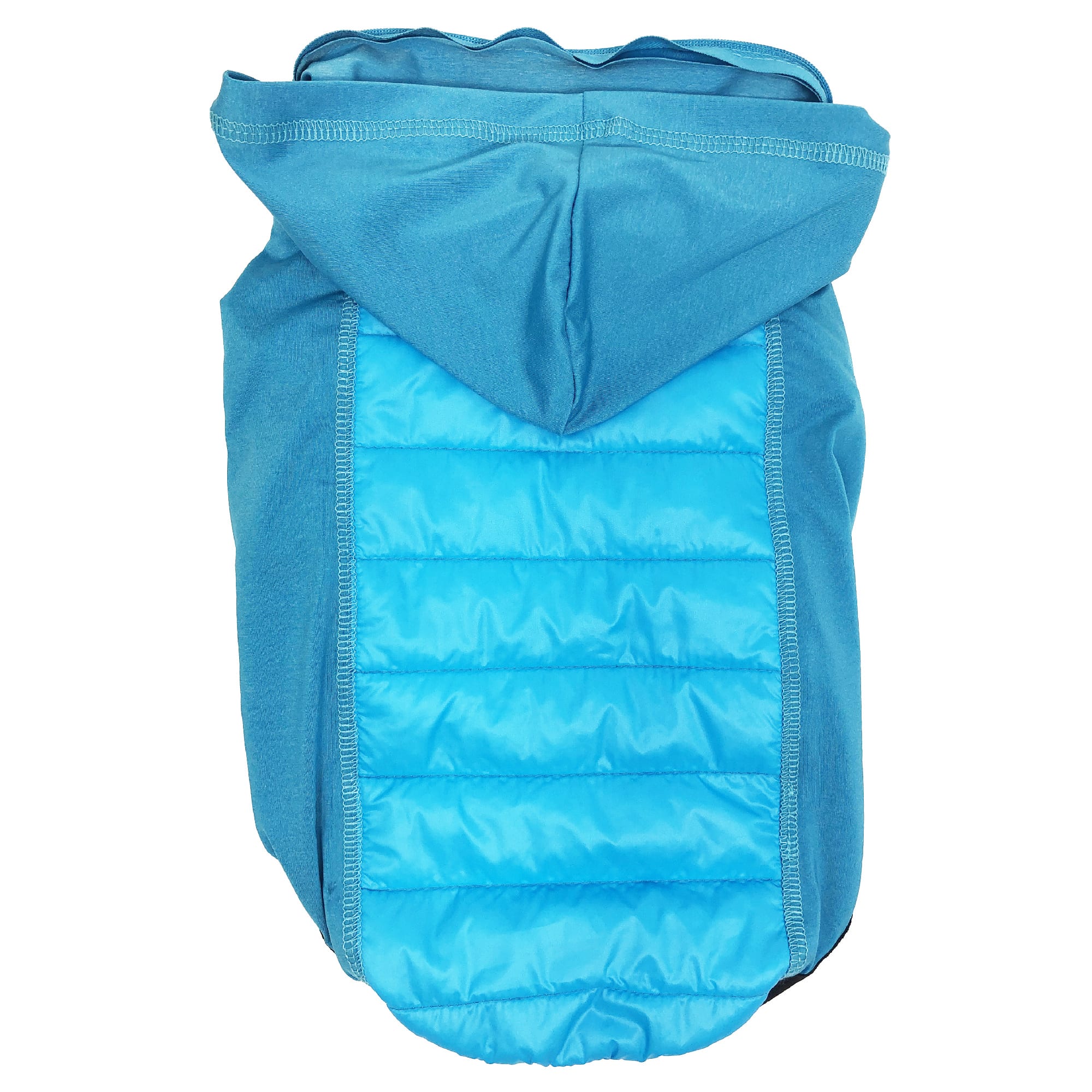 Pet Life Blue Apex Lightweight Hybrid 4-Season Stretch and Quick-Dry Dog Coat with Pop Out Hood， X-Small