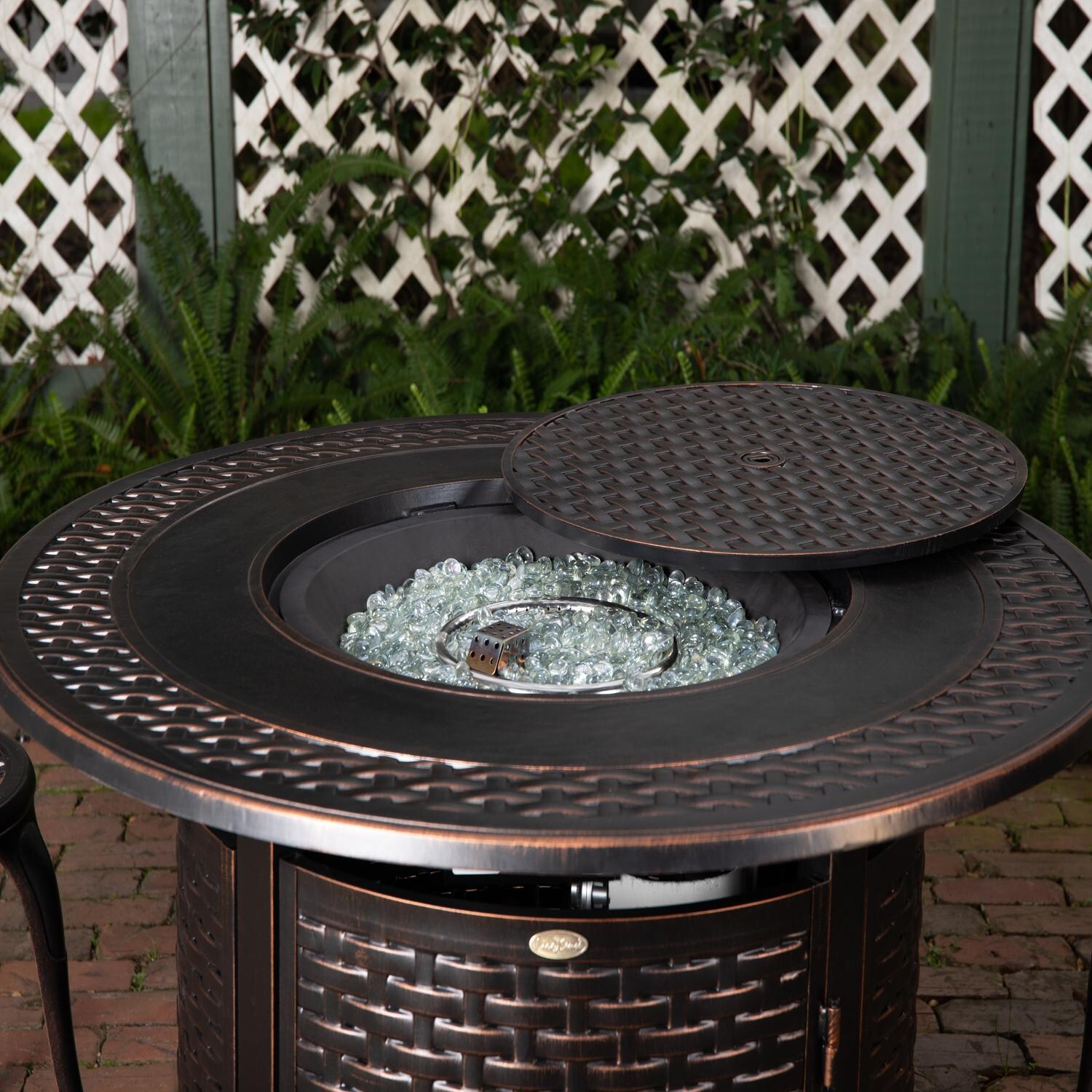 Ultimate Patio Welcome View 44-Inch 50，000 BTU Propane Round Fire Pit Table