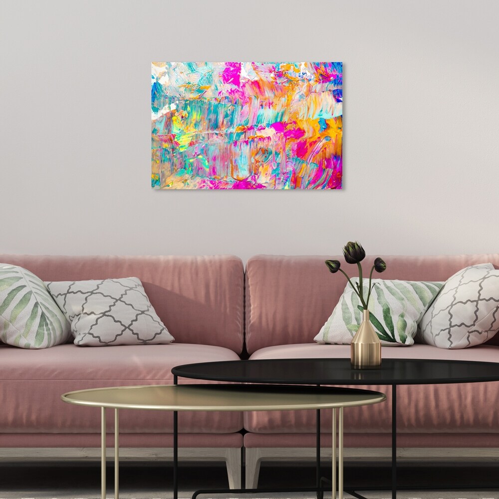 Oliver Gal 'Sunshine Days' Abstract Wall Art Canvas Print Paint   Pink  Blue