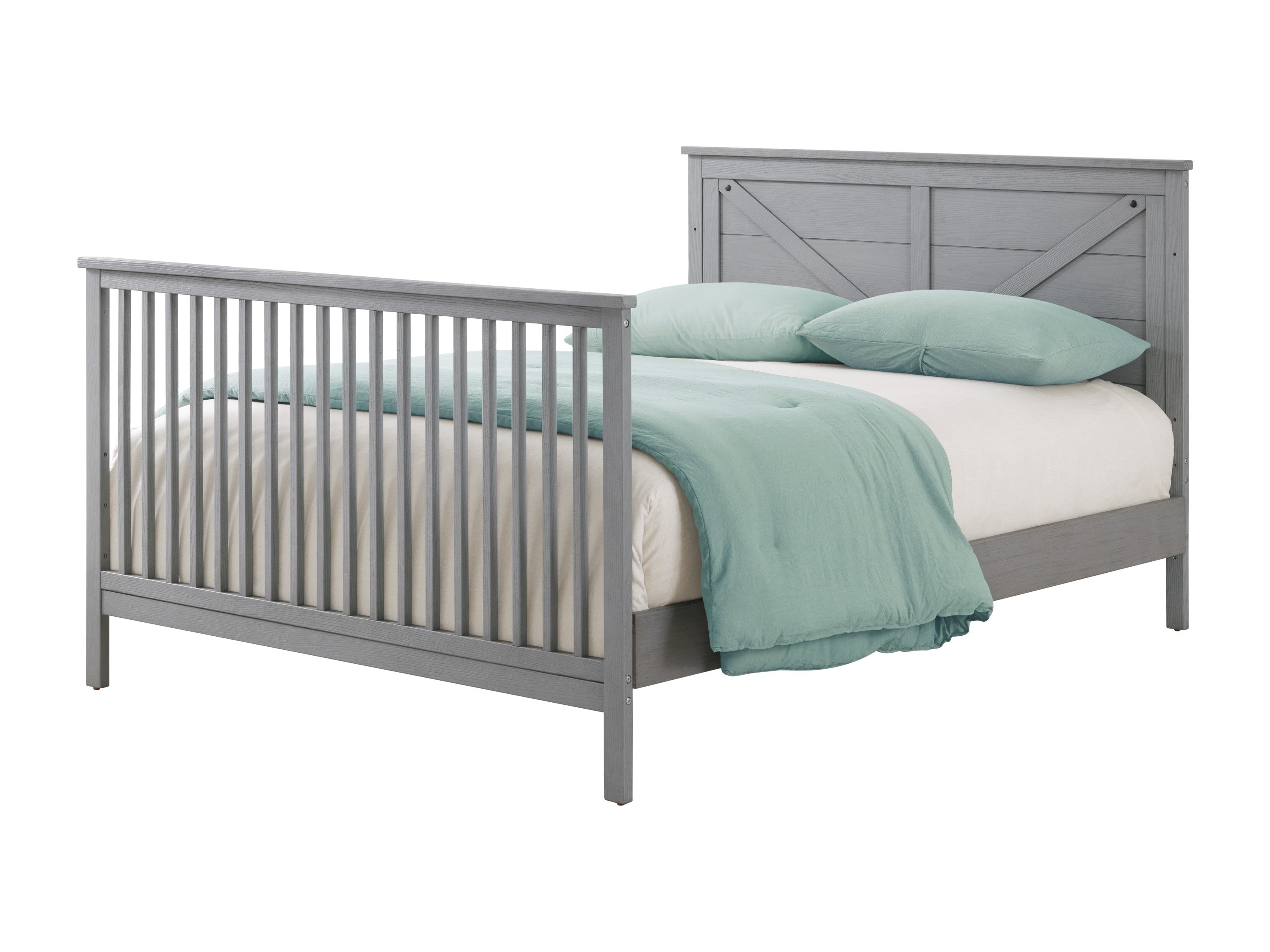 Oxford Baby Montauk 4-in-1 Convertible Crib, Farmhouse Gray, GREENGUARD Gold Certified, Wooden Crib