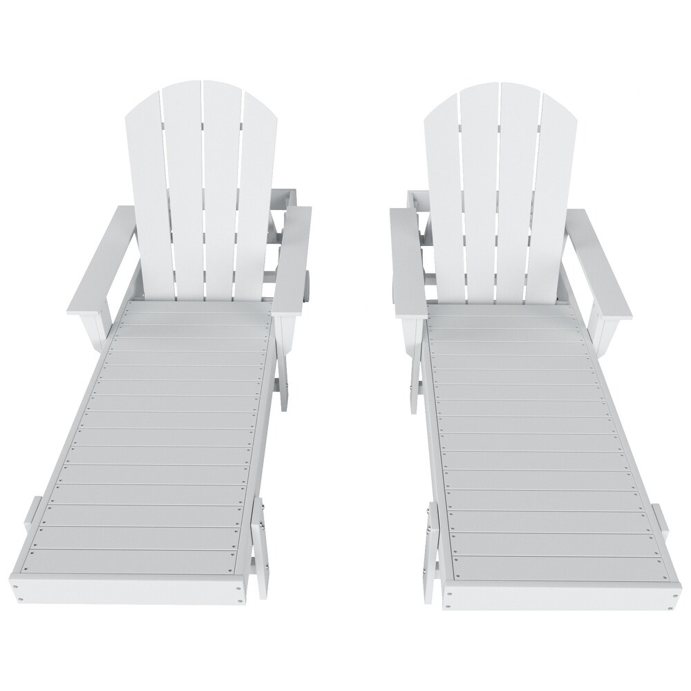 POLYTRENDS Laguna  Weather Poly Pool Outdoor Chaise Lounge   with Arms and Wheels (Set of 2)