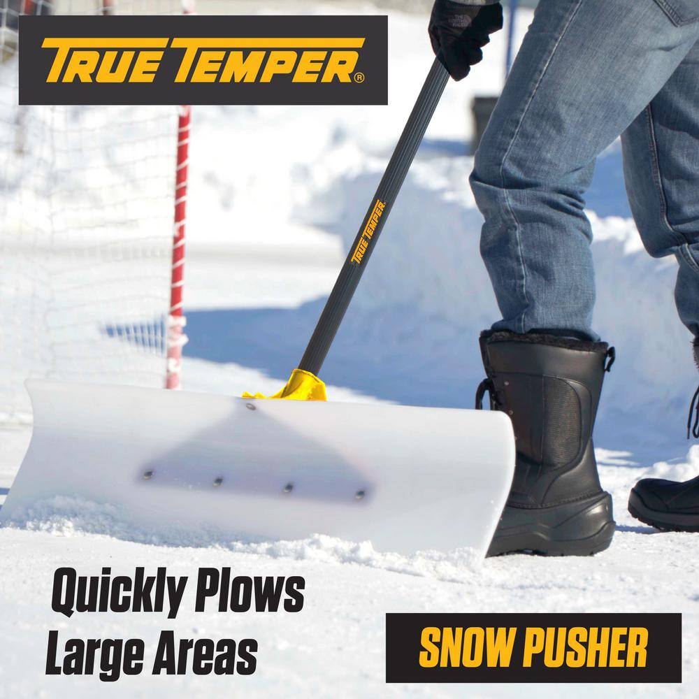 True Temper 3-Piece Snow and Ice Removal Combo with Shovel Pusher and Scraper Garden Tool Set 10000-03453