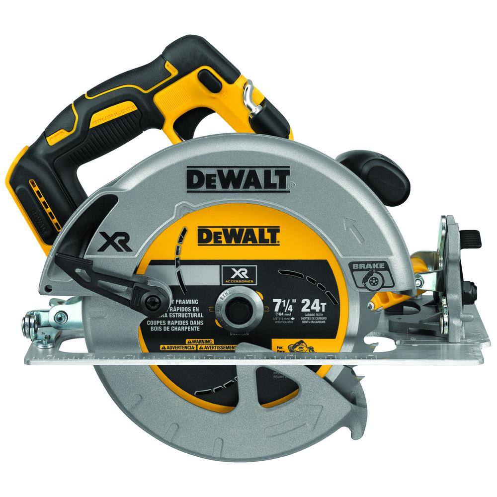 DW 20V MAX XR Lithium-Ion 21-Degree Cordless Framing Nailer Kit and Brushless 7-14 in. Circular Saw (Tools Only) DCN21PLM1W570B