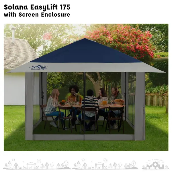 YOLI 13'x13' Solana EasyLift Instant Canopy with Screen Enclosure