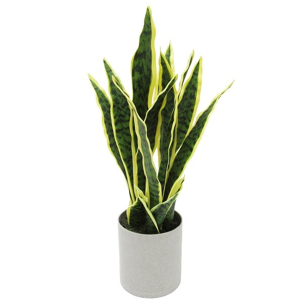 Artificial Sansevieria Snake Plant in Grey Pot