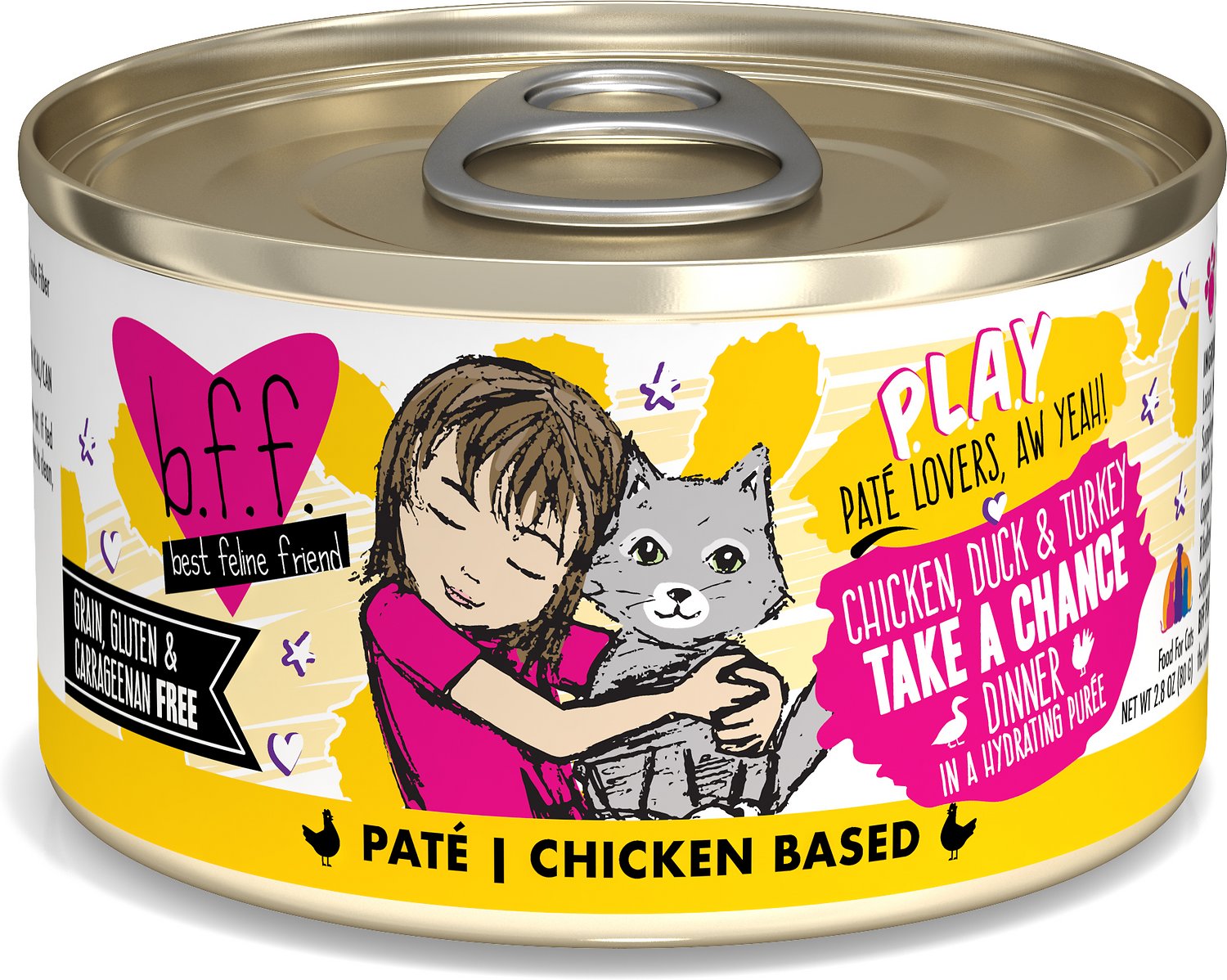 Weruva Cat BFF Play Pate Lovers Chicken， Duck and Turkey Take a Chance D