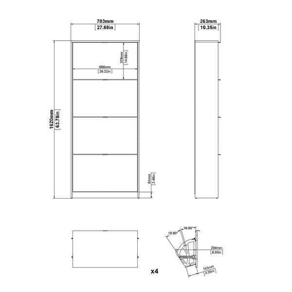 Porch and Den Cambria 4-drawer Shoe Cabinet - - 28639722