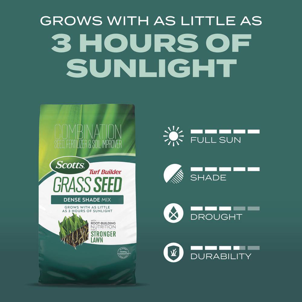 Scotts Turf Builder 5.6 lbs. Grass Seed Dense Shade Mix with Fertilizer and Soil Improver Grows With Little Sunlight 18061