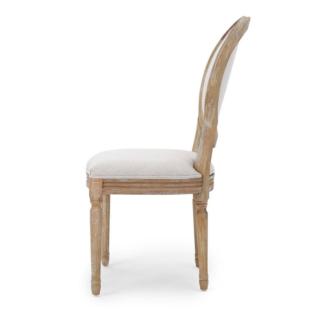 Noble House Phinnaeus Beige Fabric Dining Chairs (Set of 2) 11455