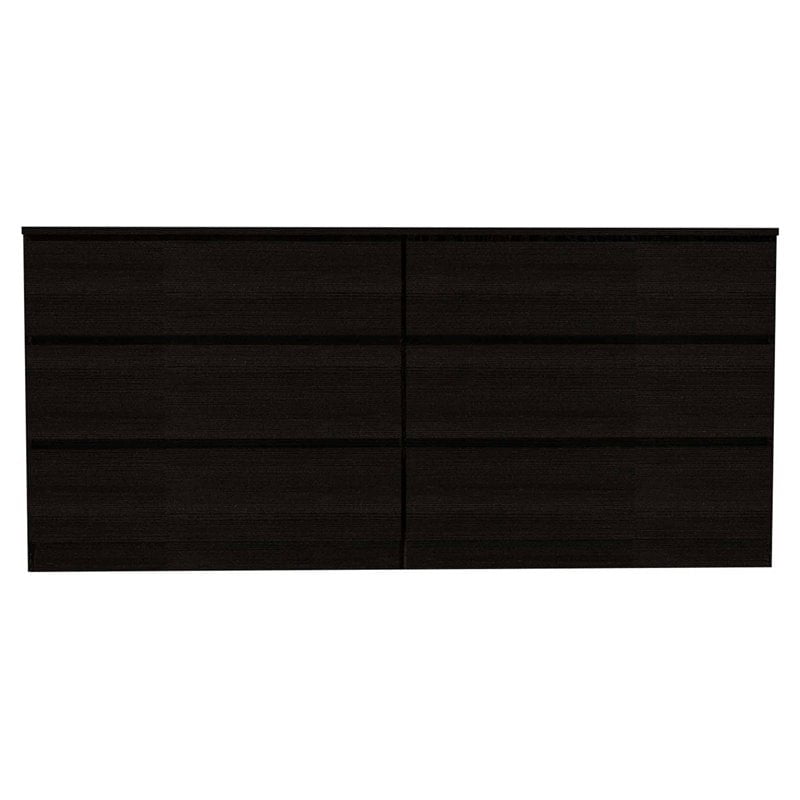 Atlin Designs Modern 6-Drawer Wood Bedroom Double Dresser in Black