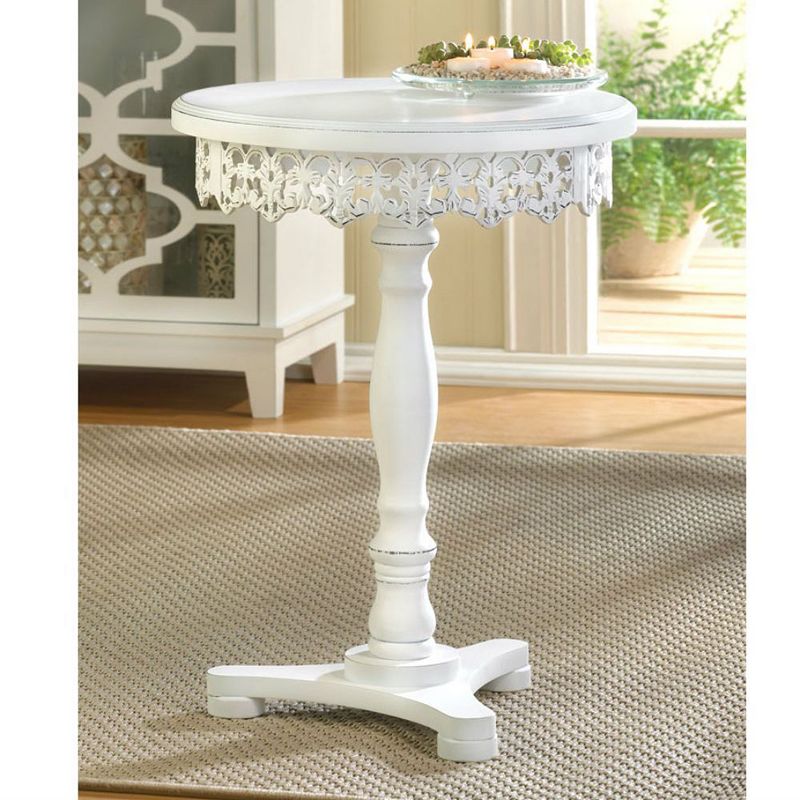 Actifo Wood Cutwork Round Pedestal Table