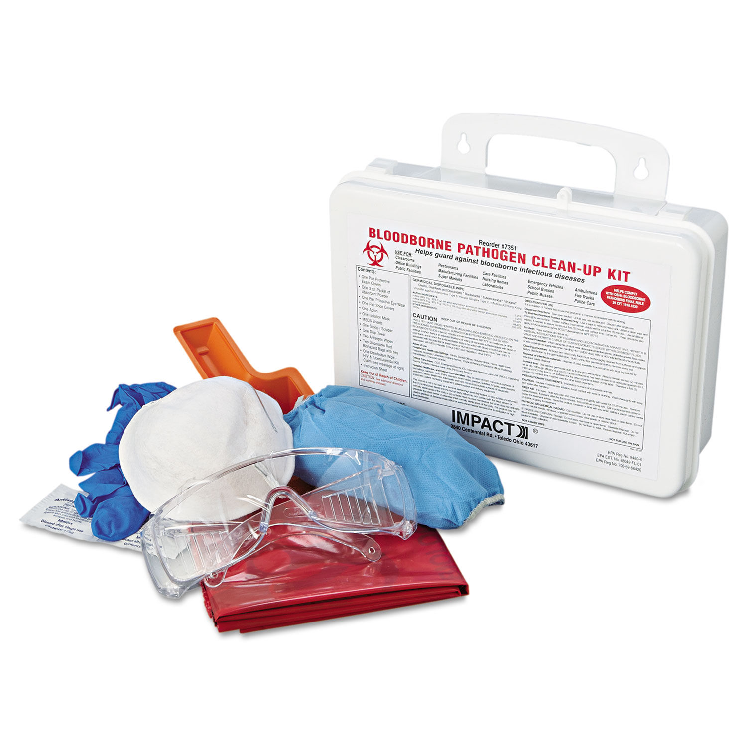 Bloodborne Pathogen Cleanup Kit by Impactandreg; IMP7351