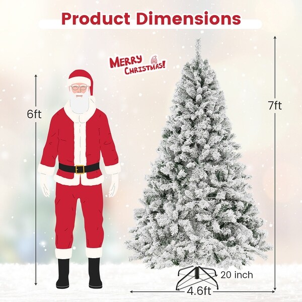 Gymax 6/7/8 FT PreLit SnowFlocked Xmas Tree 3MinuteSetup