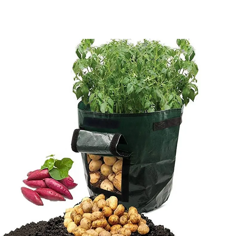 1/3/ 5/ 7/ 10 GL Outdoor Potato Storage with Flap and Handles Aeration Custom Garden Hydroponic Planter Vegetable Growing Pot