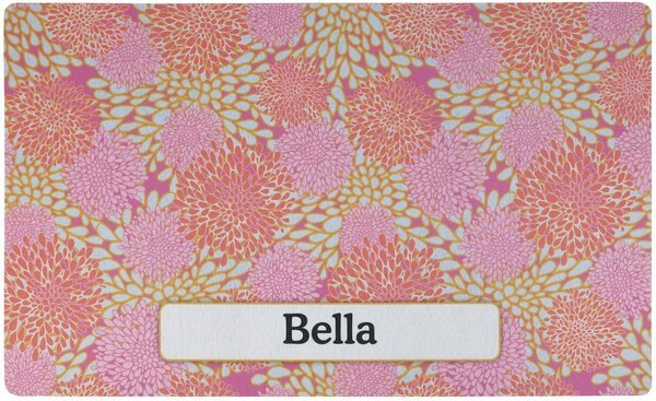 Drymate Rejuvenation Pink Flowers Personalized Dog and Cat Placemat