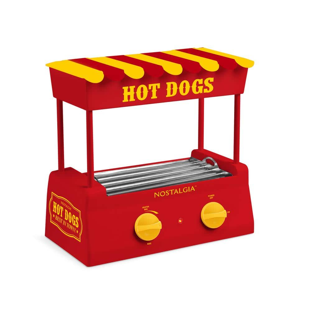 Nostalgia Hot Dog Roller and Bun Warmer, 8-Hot Dog and 6-Bun Capacity NHDR8RY