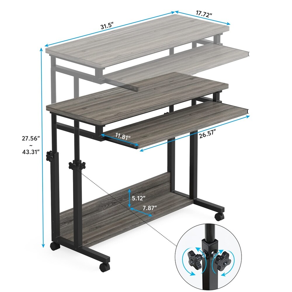 Portable Laptop Desk for Sofa and Bed  Height Adjustable Small Standing Table