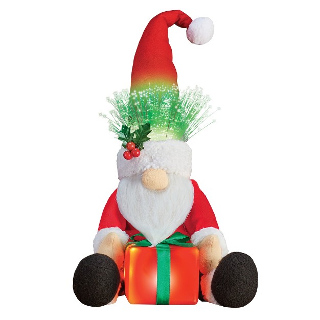 Collections Etc Fiber Optic Santa Claus Gnome Sitter 7 25 X 8 75 X 15 5