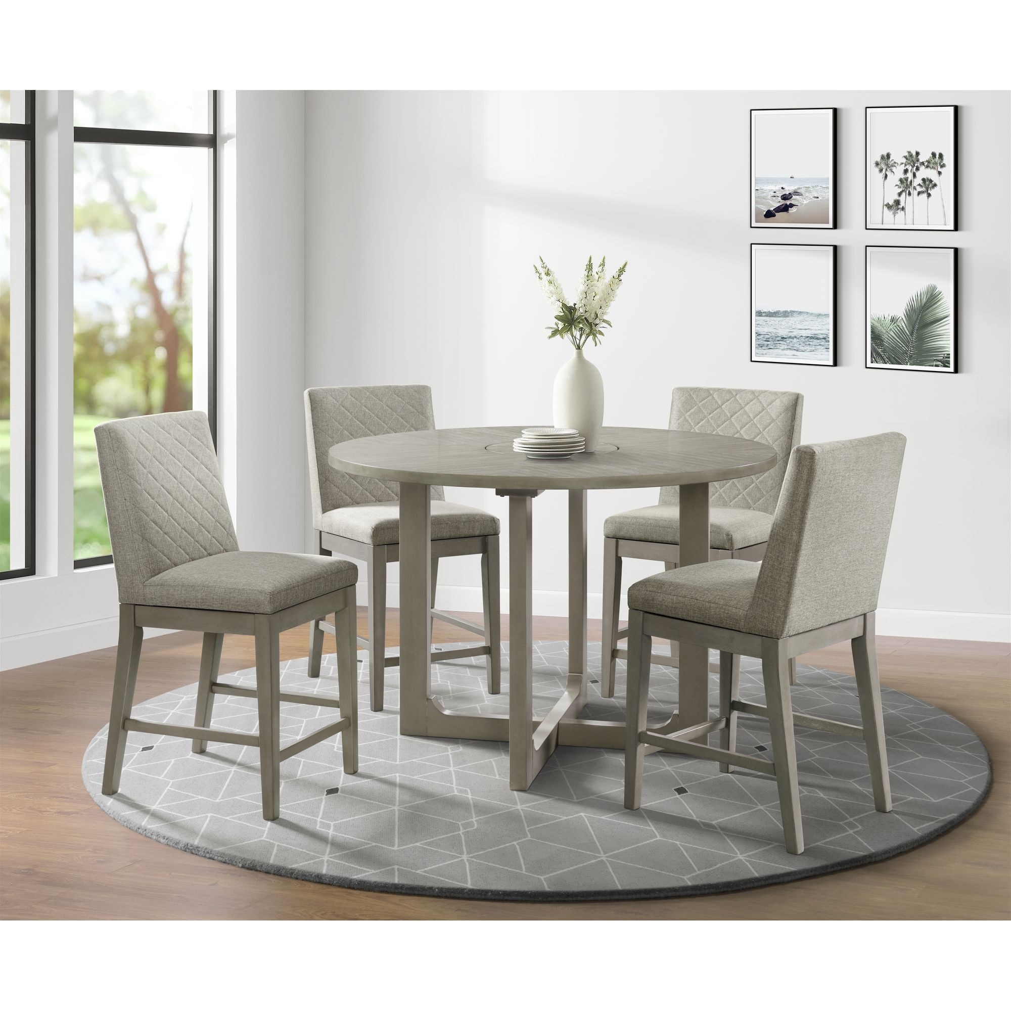 Picket House Furnishings Calderon Counter Height Side Chair Set in Gray