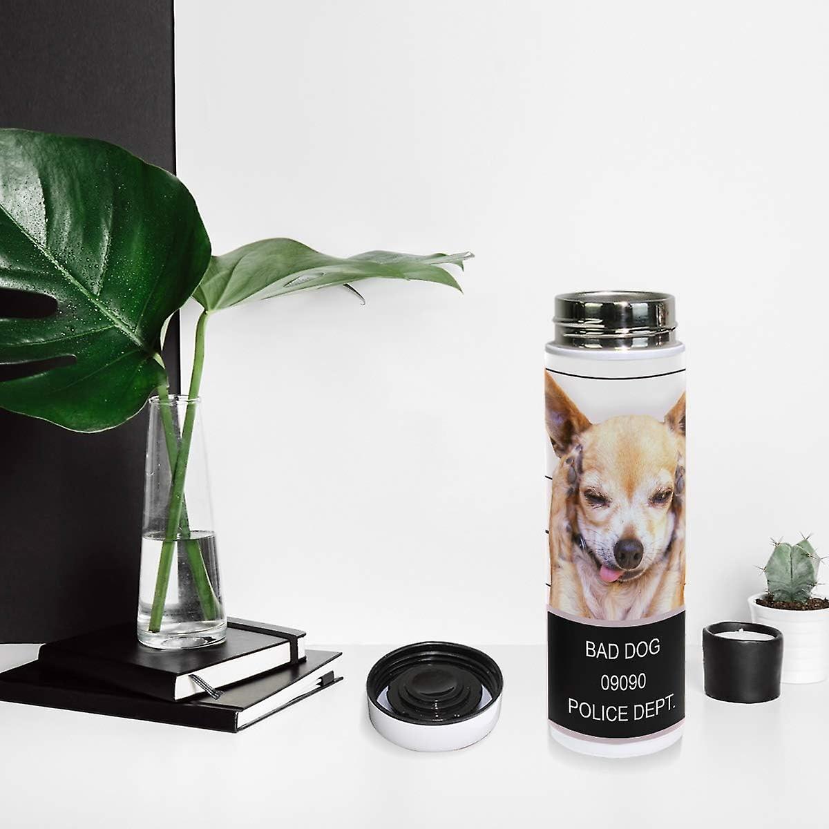 Vacuum Insulated Stainless Steel Water Bottle Mugshot Of Chihuahua Thermos Tumblers Portable Hyrdoflask Travel Mug