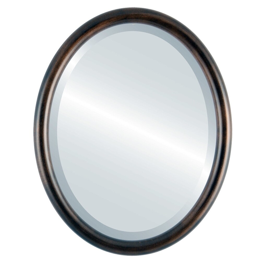 Pasadena Framed Oval Mirror in Rubbed Bronze   Antique Bronze