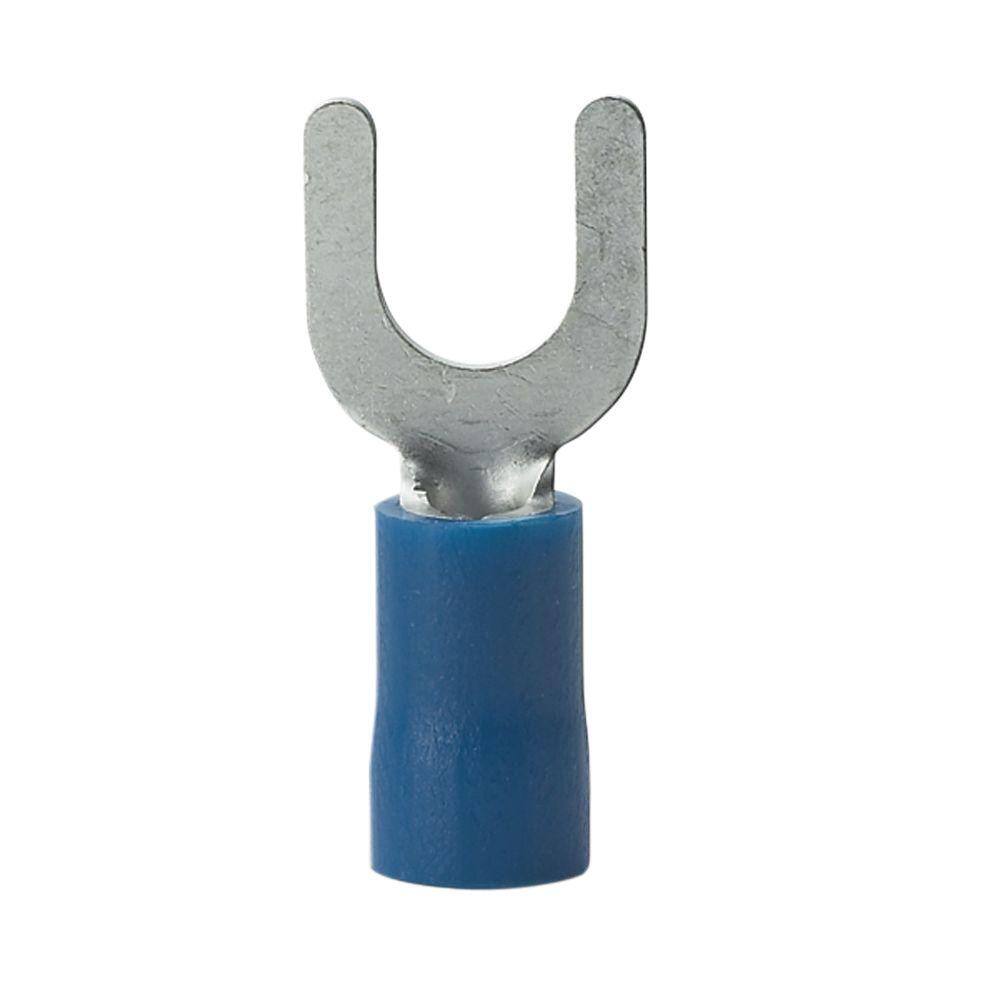 Gardner Bender 16 14 AWG 4-6 Stud Size Blue Vinyl-Insulated Spade Terminals (75-Pack) 75-113