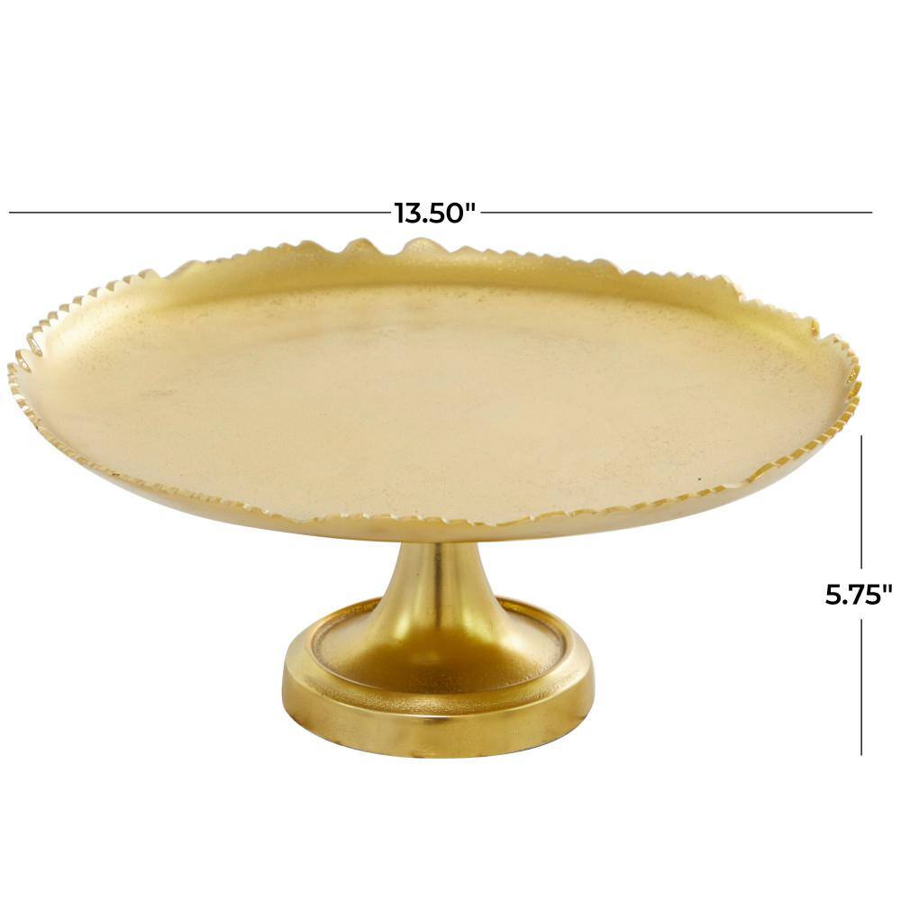 CosmoLiving by Cosmopolitan Gold Decorative Cake Stand with Pedestal Base 043261