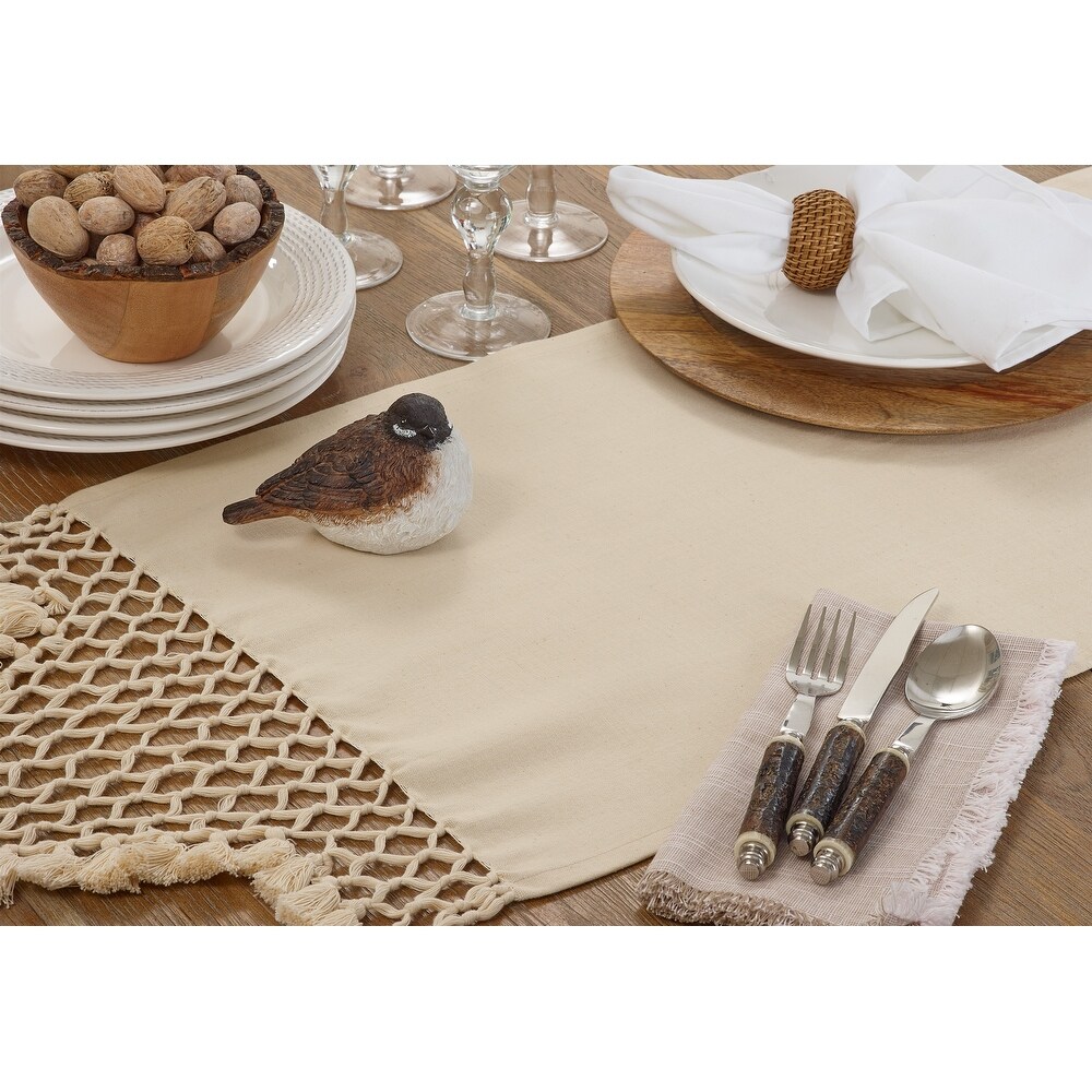 Braided Table Runner With Tassel Design   16\