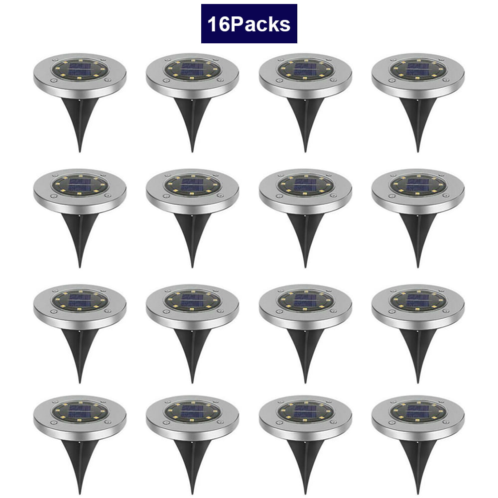 Onemayship 16PCS LED Solar Power Flat Buried Light In-Ground Lamp Outdoor Path Garden (White)