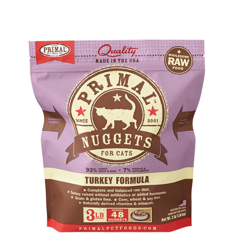 Primal Raw Frozen Nuggets Turkey Formula Nuggets For Cats