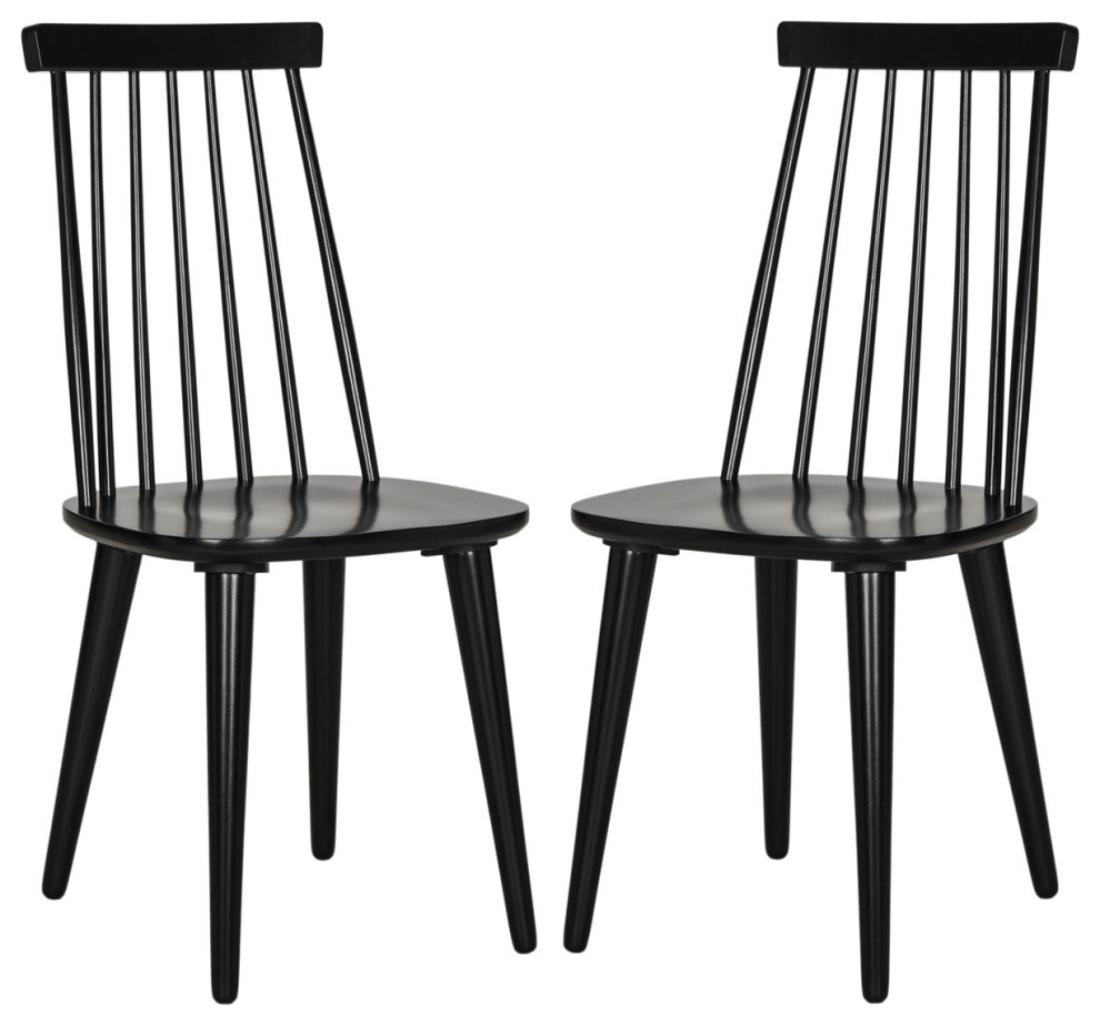 Cameo 17  x27 x27H Spindle Side Chair set of 2 Black   Midcentury   Dining Chairs   by Peachtree Fine Furniture  Houzz