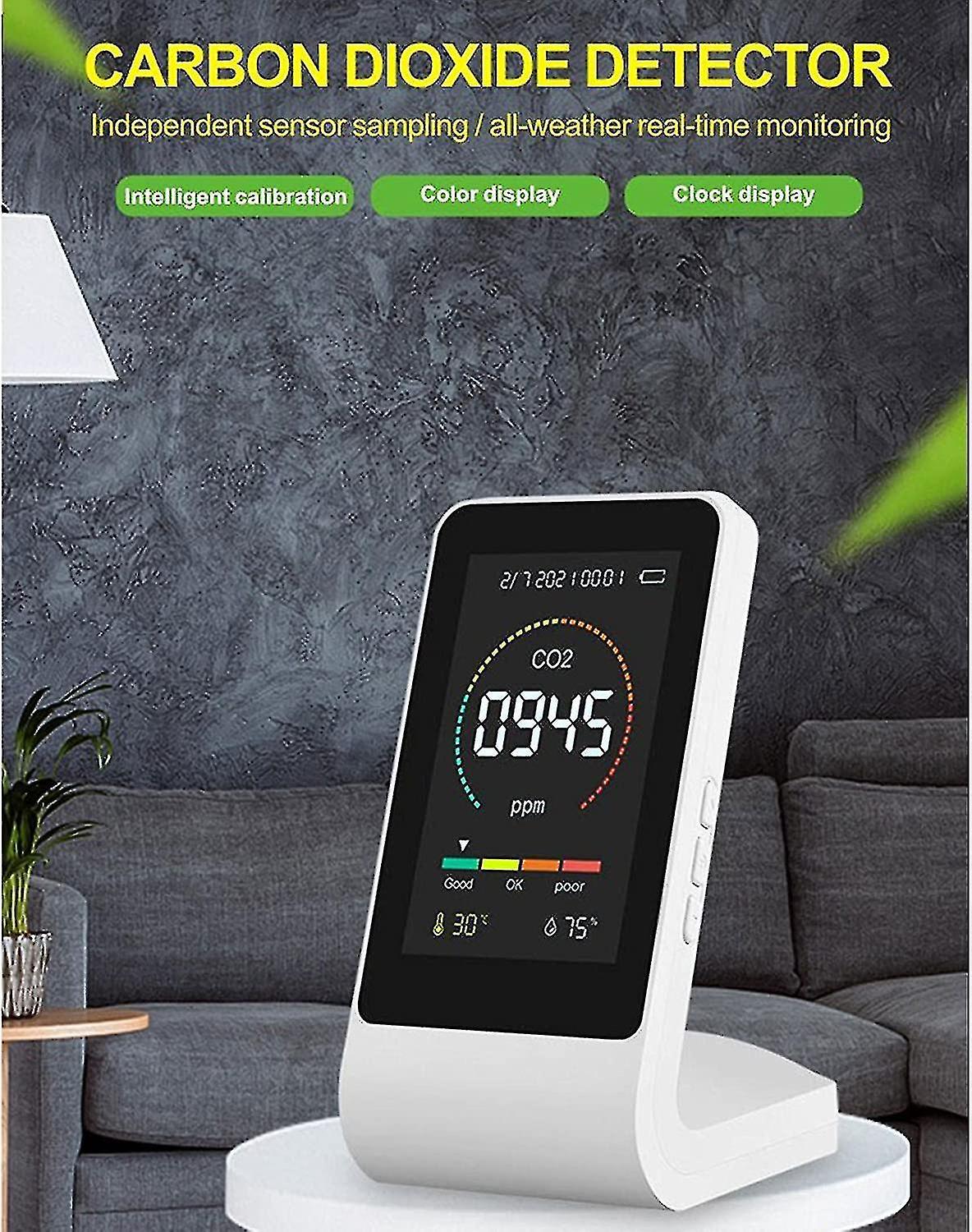 Co2 Meter Indoor Air Quality Monitor， 3 In 1 Smart Co2 Detector， Temperature And Relative Humidity Detector， Co2 Sensor For Bedroom Car Office