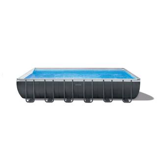 Intex 24 ft. x 12 ft. x 52 in. Rectangular Ultra XTR Frame Swimming Pool with Sand Filter 26363EH