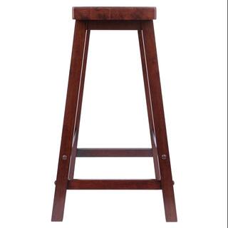 WINSOME WOOD Satori 24 in. Saddle Seat Walnut Counter Stool 94084